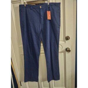 Southern Marsh Mens Seawash Grayton Twill Flat Front Pant Royal Blue 40x34 NWT